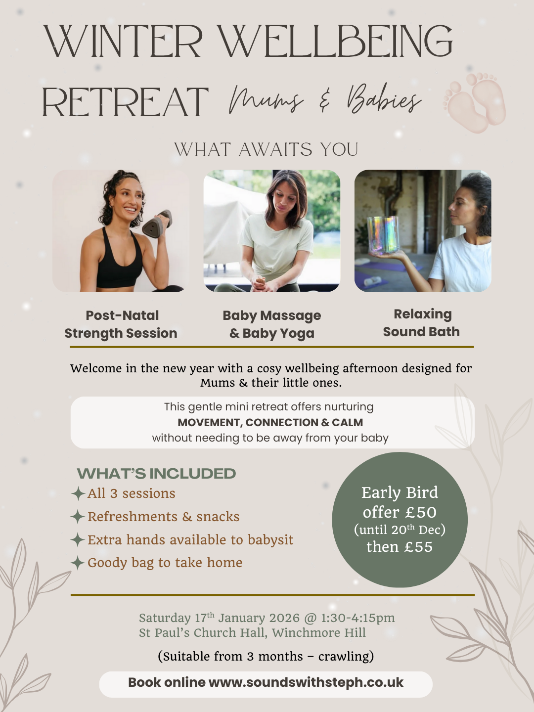 Mums & Babies Winter Wellbeing Retreat Winchmore Hill